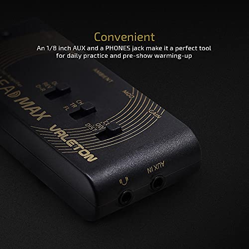Valeton Rushead Max USB Chargable Portable Pocket Guitar Bass Headphone Amp Carry-On Bedroom Plug-In Multi-Effects - color: Guitar