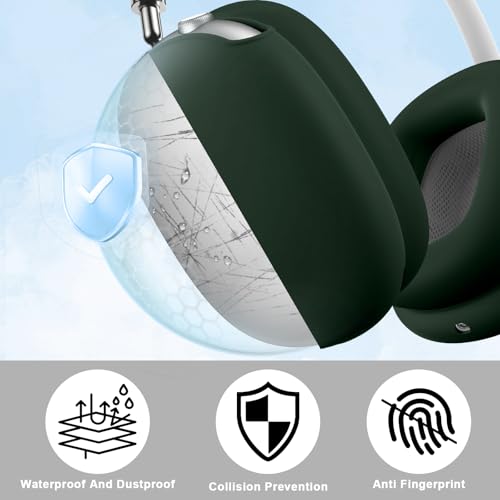 Maxjoy for AirPods Max Case, Soft Silicone Ear Cups & Headband Cover, Anti-Scratch Protective Accessories, Dark Green - color: Dark Green