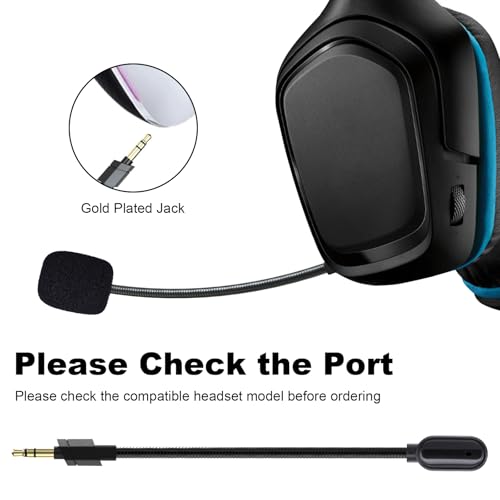 Replacement G733 Microphone Compatible with Logitech G733 Lightspeed Wireless Gaming Headsets, 3.5mm Detachable Noise Cancelling Mic Boom for PC, Xbox One, PS4, PS5