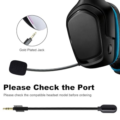 Replacement G733 Microphone Compatible with Logitech G733 Lightspeed Wireless Gaming Headsets, 3.5mm Detachable Noise Cancelling Mic Boom for PC, Xbox One, PS4, PS5