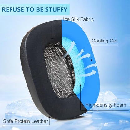 Ear Cushions for AirPods Max 1 & 2 Over-Ear Headphones,Cooling Gel Earpads Covers Cups Pads with Memory Foam and Ice Silk Cloth-Black