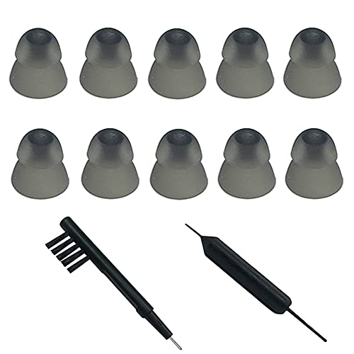Smokey Hearing Aid Power Domes Close Domes Ear Tips for Resound Sure Fit Style RIC RITE and Open Fit BTE Hearing Amplifier with Cleaning Tools Brush Cleaner and Carry Case (Smokey, Small) - size: Small