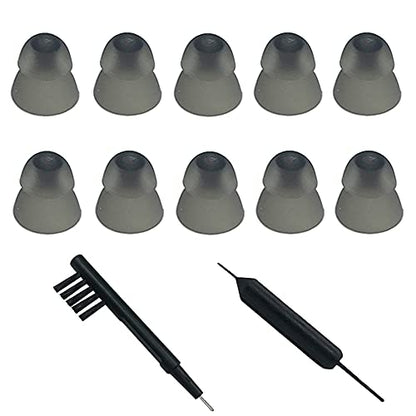 Smokey Hearing Aid Power Domes Close Domes Ear Tips for Resound Sure Fit Style RIC RITE and Open Fit BTE Hearing Amplifier with Cleaning Tools Brush Cleaner and Carry Case (Smokey, Small) - size: Small