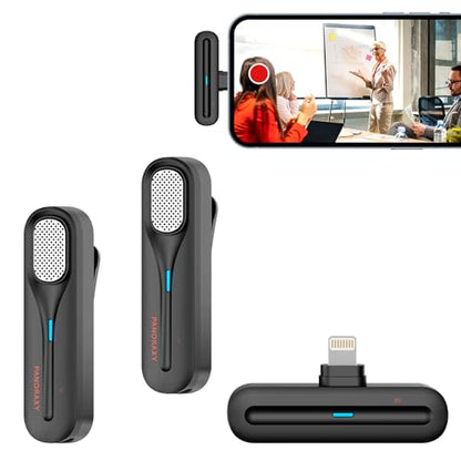 P Panoraxy Wireless Lavalier Microphone for iPhone iPad, 2 Pcs Professional Mics with Charging Case for Record Interview, Vlogs, Podcast, Live Streaming - size: Lighting