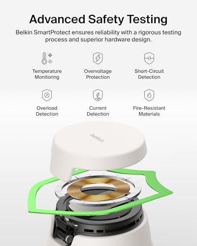 Belkin Qi2.2 25W Magnetic Wireless Charging Station, 3 in 1 Samsung Charger | Fast Charging, MagSafe Compatible, Samsung Galaxy S26, Android Charger, Pixel 10, iPhone 17/16/15, Apple Watch, AirPods - color: Sand