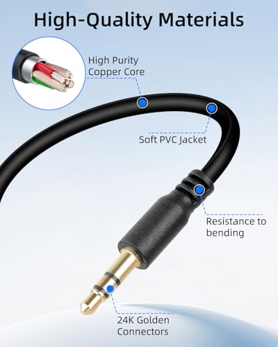 GELRHONR 3FT 3.5mm Audio Splitter 1 Male to 6 Male Cable, 1/8 Aux Y Splitter for Headphone, Speaker, Phones, Laptop (1 to 6) - style: 1 to 6
