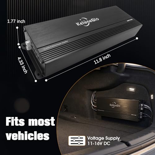 KG AMPX1100D Class D Car Amplifier, 4 Ohm,MAX 3000W,1 Channel,Powerful Bass, Specifically Built for Car Audio System Upgrade - size: 3000W Monoblock