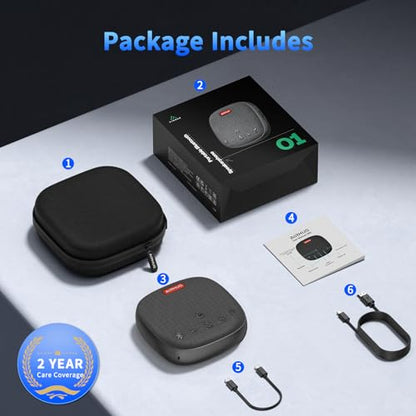 AIRHUG Conference Speaker and Microphone, Bluetooth & USB Speakerphone | 360° Voice Pickup, Advanced Noise Reduction & Echo Cancellation, USB-C Plug & Play, Compatible with Zoom & MS Teams