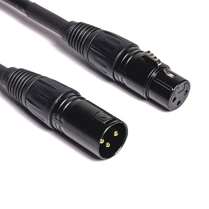 XLR Cable, Balanced DMX Cable, 3 Pin Male to Female Microphone Cable Mic Patch Cords Compatible with Speakers, Mixer, 2 Pack (1FT) - size: 12 in