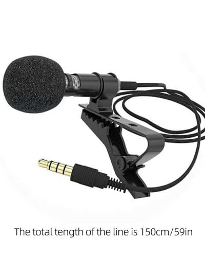 3.5mm Lavalier Lapel Clip-on Omnidirectional Microphone, Hands-Free Mic for Phone, Camera - color: Black, size: 1-Pack