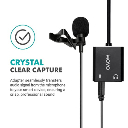 Movo USBC-AC2 3.5mm to USB-C Stereo Audio Adapter - External Sound Card for PC, Mac, Android - 3.5mm TRS Headphone Jack and Audio Jack to USB-C Connector - Aux to USB-C Mic Adapter for Gaming Speakers