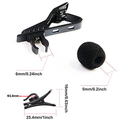 AUGSUN Lav Mic Clip Set 18 Pcs Lavalier Mic Clip Replacement Kit