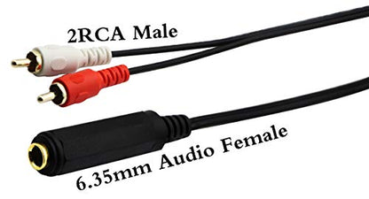 6.35mm to 2 RCA Y Splitter Cable, Gold-Plated 6.35mm (1/4 inch) TRS Female to 2 (Dual) RCA Male Stereo Audio Y Splitter Extension Adapter Cable (5Ft/1.5M) - color: 5Ft/1.5M