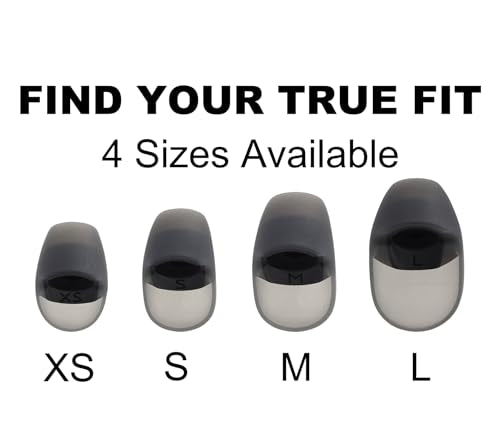 Replacement Ear Tips Compatible with HyperX Cloud Earbuds II | Soft Silicone Eartips with Portable Storage Box (4, Grey, XS/S/M/L)