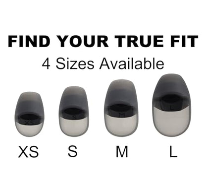 Replacement Ear Tips Compatible with HyperX Cloud Earbuds II | Soft Silicone Eartips with Portable Storage Box (4, Grey, XS/S/M/L)