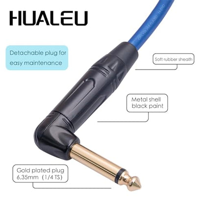 2Pack 1Ft 1/4" TS Right Angle to XLR Female Cable,XLR Female to 1/4-inch TS Right-Angle Plug Microphone Cable,6N OFC+Silver Plated HI-END Audio Cable for Micphone Mixer - size: 1Feet（2Pack）