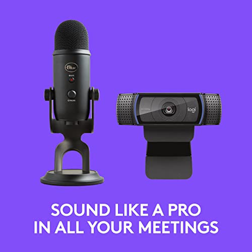 Logitech C920x HD Pro Webcam, Full HD 1080p/30fps - Black w/Blue Yeti USB Microphone - Blackout - size: 1 Pack, style: 1080P/30 fps, 720p/30fps