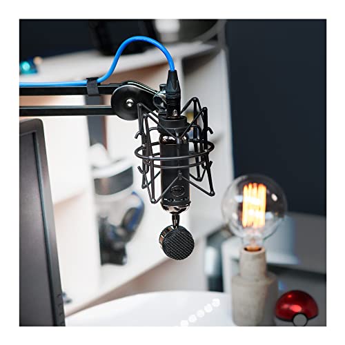 Blue Blackout Spark SL XLR Condenser Microphone for Pro Recording, Streaming, Podcasting, Gaming, with Large Diaphragm Cardioid Mic Capsule, Shockmount, Detailed Natural Sound, Protective Case - Black