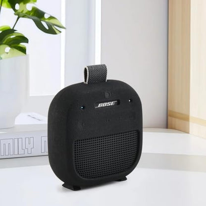 Silicone Case Sleeve for Bose SoundLink Micro 2nd Gen,Protective Case for Bose SoundLink Micro 2,with Carabiner (Black) - color: black
