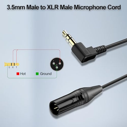Right Angle 3.5mm to XLR Aux Cable Coiled - 1/8 Inch Jack Stereo to XLR Male Cord Adapter - 90 Degree Angle Microphone Cable for Laptop, Microphone, Amplifier (30Cm/0.98Ft) - style: 3.5mm to XLR Male Jack Cable