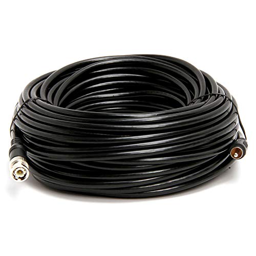 Cmple RG59U 75 Feet BNC Male to RCA Male, 75 Ohm, Coaxial BNC to RCA Video Cable, Black, (455-N) - size: 75FT