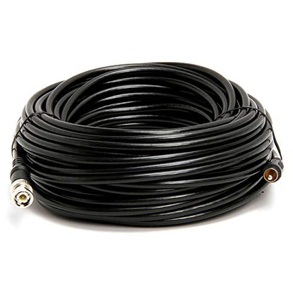 Cmple RG59U 75 Feet BNC Male to RCA Male, 75 Ohm, Coaxial BNC to RCA Video Cable, Black, (455-N) - size: 75FT