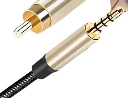 Digital Coaxial Audio Cable Gold-Plated Stereo SPDIF 3.5MM Ja-ck R/CA to R/CA Male Coaxial Cable(1.5M)