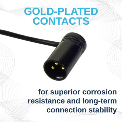 HQRP 2-Pack 3-Pin XLR Female to 3-Pin XLR Male Adjustable-Angle Low-Profile Cables Compatible with Sound Devices 302, 552, 633, 688, 788T Mixer/Recorder, Premium Gold-Plated Male Connector