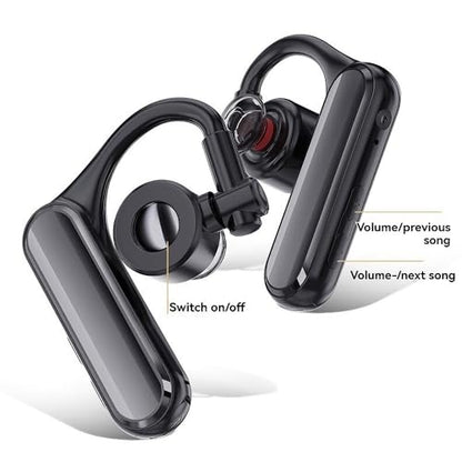 Open Ear Bluetooth 5.4 Headset, Wireless Mono Earpiece | ENC Noise Cancelling Mic, 30H Talk Time, Single Ear, iPhone Samsung Android Compatible