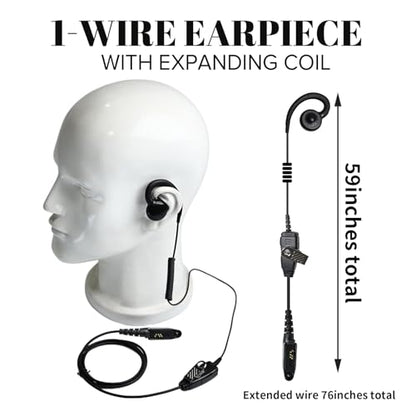 Radio Swivel Ear Piece and Mic 6 Pin Walkie Talkie Earpiece in-Line-Ptt Over-The-Ear Headset Headphone Earphone for Motorola Ailunce Retevis hd1 rt29 gp328plus rb47 nr30 b3h ex600 rt48