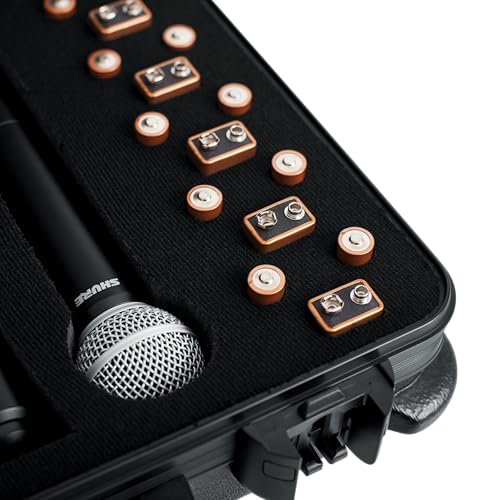 Gator Cases Wireless Microphone Case with TSA Approved Latches for 6 Wireless Microphones; (GTSA-MICW6) - style: (6) Wireless Mics