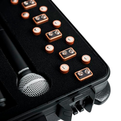 Gator Cases Wireless Microphone Case with TSA Approved Latches for 6 Wireless Microphones; (GTSA-MICW6) - style: (6) Wireless Mics