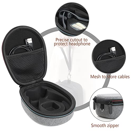 Hard Case Compatible with AfterShokz Trekz Air/Aeropex/Titanium Mini Open Ear Wireless Bone Conduction Headphones AS650 / AS800, EVA Storage Pouch for Charging Cable, Gray - color: Gray