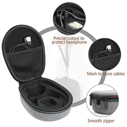 Hard Case Compatible with AfterShokz Trekz Air/Aeropex/Titanium Mini Open Ear Wireless Bone Conduction Headphones AS650 / AS800, EVA Storage Pouch for Charging Cable, Gray - color: Gray