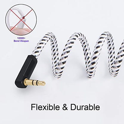 CableCreation 2-Pack 3.5mm Audio Cable 3FT/0.9m,Stereo Jack 3.5mm Aux Cable | 90 Degree Aux Cord for Headphone, Phone, 2018 Mac mini, Surface Dock, iPhones, Speaker, Tablets, Laptops, Car Stereo & More - size: 3 Feet
