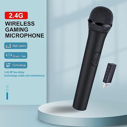 USB Wireless Microphones UHF Metal Handheld Dynamic Mic with USB Receiver for PC Computer, Laptop,Gaming, Singing Practice, Compatible with Xbox Series X/S, PS5, Switch OLED, NS Switch, Wii