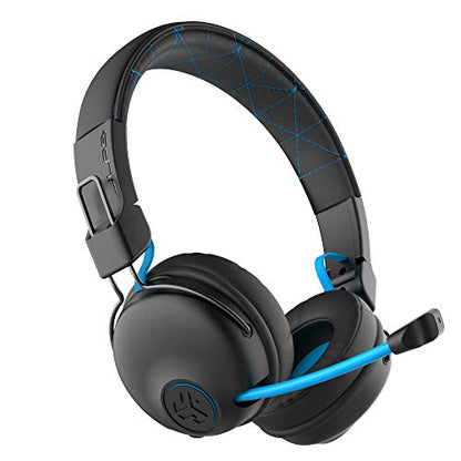 JLab Play Gaming Wireless Headset with Retractable Boom mic, AUX Cord, Console Compatible, Black
