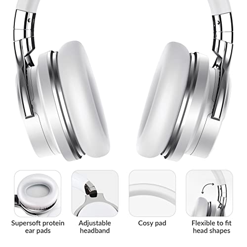 Million Sold 10 Years Classic E7 Active Noise Cancelling Headphones with Upgraded Noise Cancellation, Bluetooth Headphones Wireless with HD Sound Vivid Deep Bass, for Home Office Travel Gift Pcs - color: White, style: E7 Wireless Active Noise Cancelling H