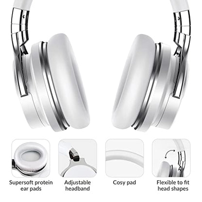 Million Sold 10 Years Classic E7 Active Noise Cancelling Headphones with Upgraded Noise Cancellation, Bluetooth Headphones Wireless with HD Sound Vivid Deep Bass, for Home Office Travel Gift Pcs - color: White, style: E7 Wireless Active Noise Cancelling H