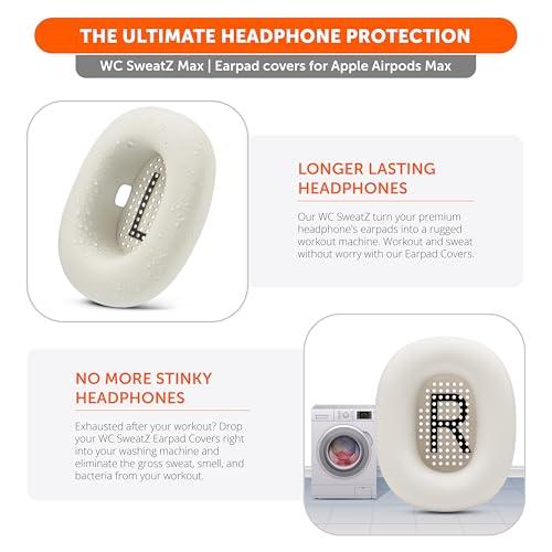 WC SweatZ Max - Patented Silicone Sweat Covers for AirPods Max 1 | Made by Wicked Cushions | (Does Not Fit AirPods Max 2). Sweatproof, Full Earpad Protection | Starlight - color: Starlight