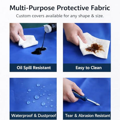 Custom Outdoor Dust Cover, Durable Waterproof Protective Cover for Equipment & Furniture, Made to Measure Size, Tear-Resistant Oxford Fabric, Zipper Access