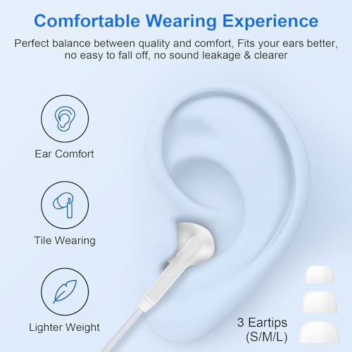 Wired Earbuds USB C Ear Buds Wired Headphones for iPhone 17e 17 Pro Max 17 | 17Pro 16 Pro Max 16 Plus 16Pro 16e 15Pro Max/Plus/Pro 15, 2 Pack USBC in-Ear Earphones with Microphone for Samsung S26 S25