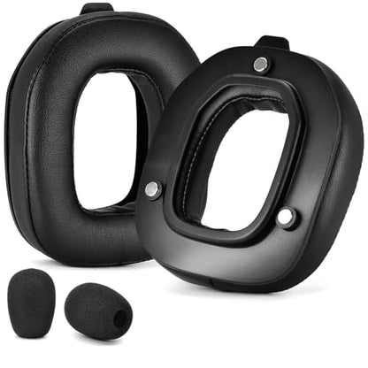 Defean Earpads for Astro A50 Gen4 / A50 Gen5 / A50X (Faux Leather) | Ear pads and Microphone Foam, Upgrade High-Density Noise Cancelling Foam, Ear Cushions Added Thickness - color: Faux Leather