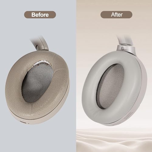 Aurivor Ear Pads for Sony WH-1000XM3 Headphones, Replacement XM3 Earpads Cushions with Soft Protein Leather, Noise Isolation Memory Foam, Reinforced Sealing