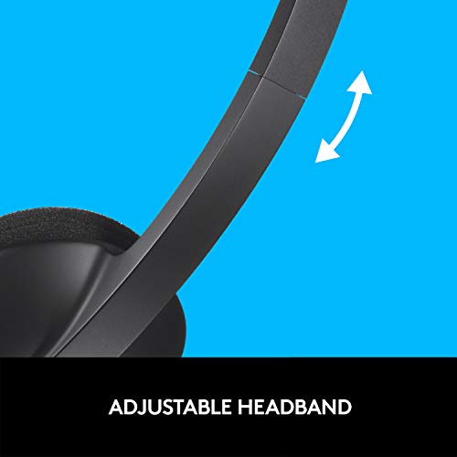 Logitech H340 Wired Stereo Headset for Windows and Mac, USB-A, Black