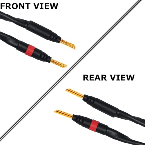WORLDS BEST CABLES 25 Foot WBC-GOLD-LOCAP-SPKR-12 AWG - Low-Capacitance - Low-Inductance - High Purity OFC - Audiophile HiFi Bi-Wire Speaker Cable Pair with Eminence Gold Banana Plugs - size: 25 FT