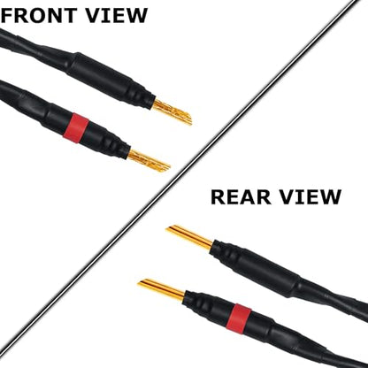 WORLDS BEST CABLES 25 Foot WBC-GOLD-LOCAP-SPKR-12 AWG - Low-Capacitance - Low-Inductance - High Purity OFC - Audiophile HiFi Bi-Wire Speaker Cable Pair with Eminence Gold Banana Plugs - size: 25 FT