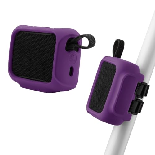 Silicone Case Cover for JBL Go 5 Portable Speaker(Deep Purple) | Travel Carrying Protective Pouch with Attach Straps for Bike Golf Cart Scooter - color: Deep Purple
