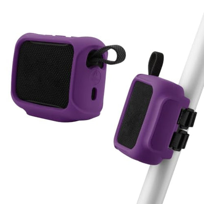 Silicone Case Cover for JBL Go 5 Portable Speaker(Deep Purple) | Travel Carrying Protective Pouch with Attach Straps for Bike Golf Cart Scooter - color: Deep Purple