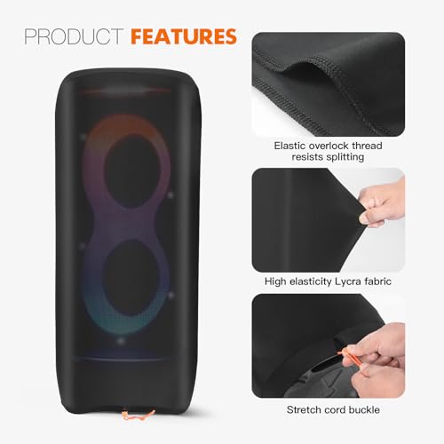 Speaker Cover for JBL Partybox Ultimate Portable Speaker | Dust Cover Protective Case with Adjustable Elastic Buckle, Top Pull Rod Hole, Reusable & Washable - size: For JBL Partybox Ultimate